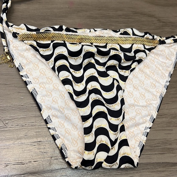 VICTORIA’S SECRET BLACK WHITE GOLD BIKINI SMALL - Picture 9 of 15